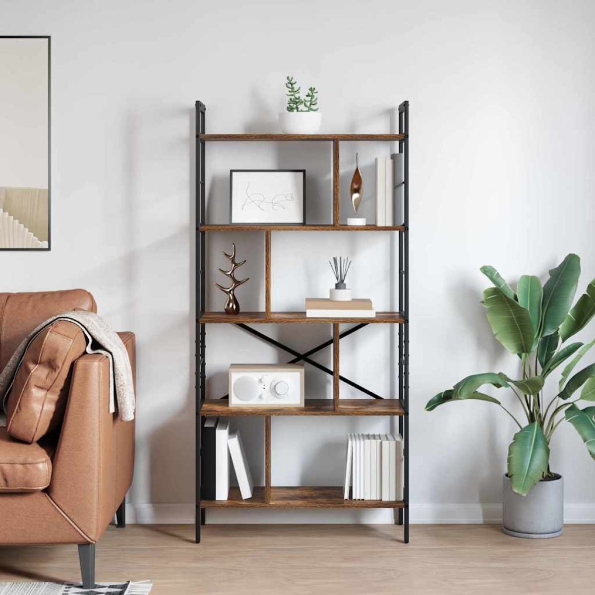 vidaXL Ράφι Βιβλίων 9 επιπέδων 75 x 30 x 156 εκ. Επεξεργασμένο Ξύλο