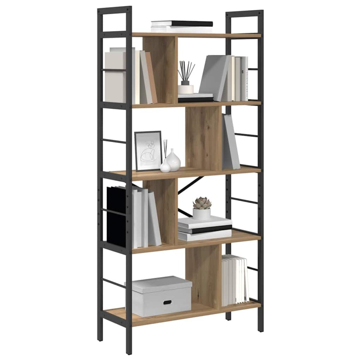 vidaXL Ράφι Βιβλίων 9 επιπέδων 75 x 30 x 156 εκ. Επεξεργασμένο Ξύλο