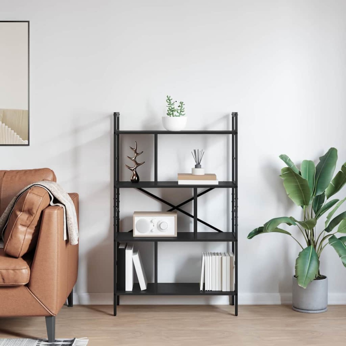 vidaXL Ράφι Βιβλίων 7 επιπέδων 75 x 30 x 123,5 εκ. Επεξεργασμένο Ξύλο