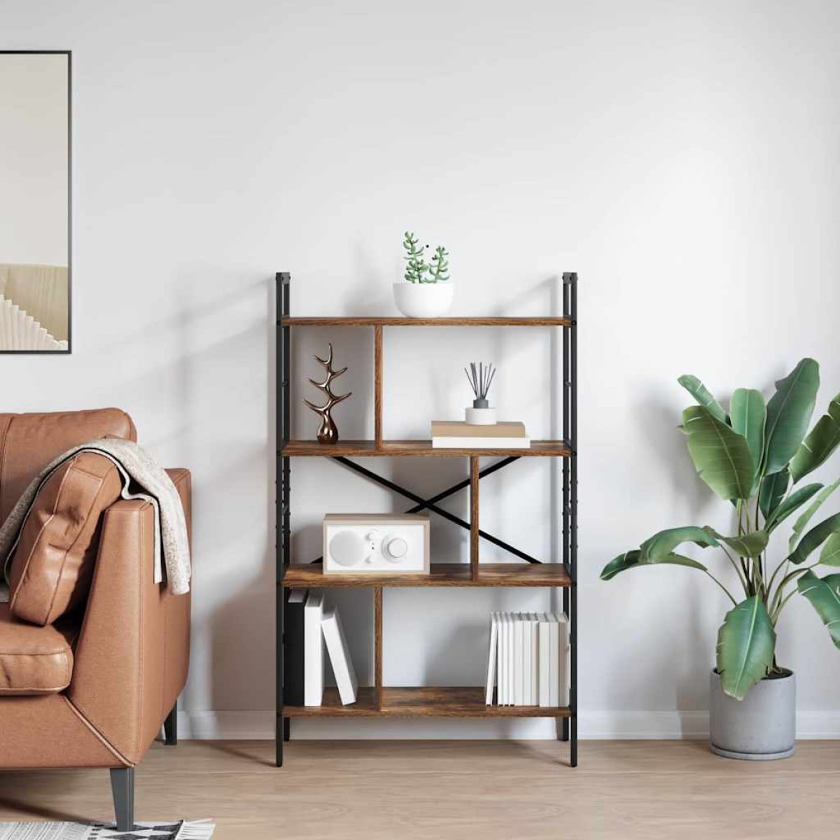 vidaXL Ράφι Βιβλίων 7 επιπέδων 75 x 30 x 123,5 εκ. Επεξεργασμένο Ξύλο