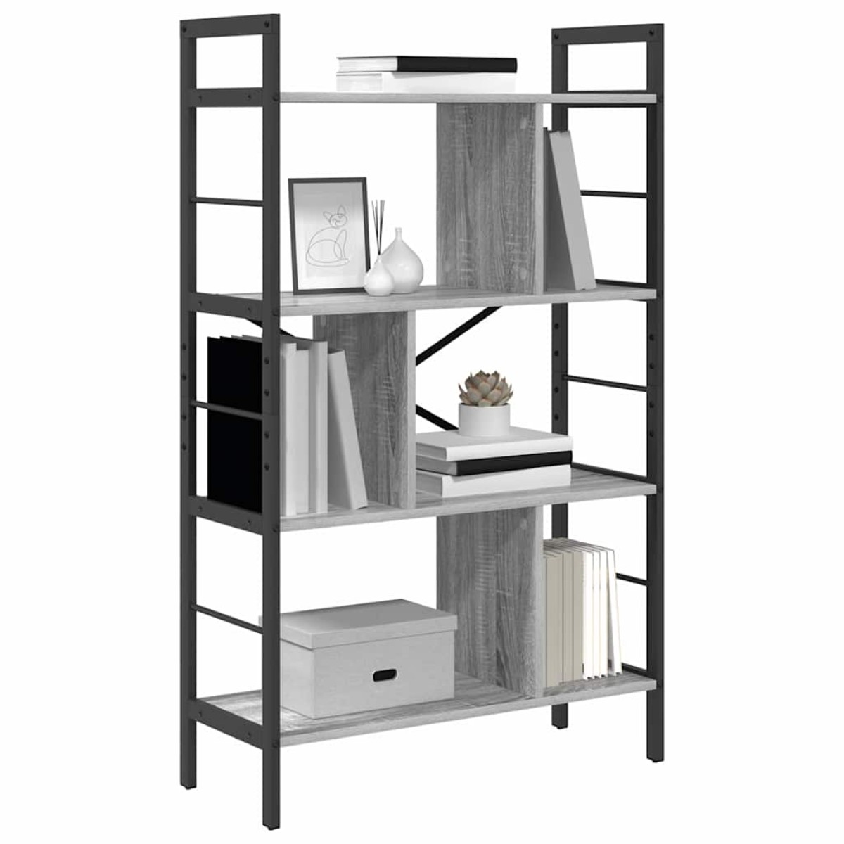 vidaXL Ράφι Βιβλίων 7 επιπέδων 75 x 30 x 123,5 εκ. Επεξεργασμένο Ξύλο