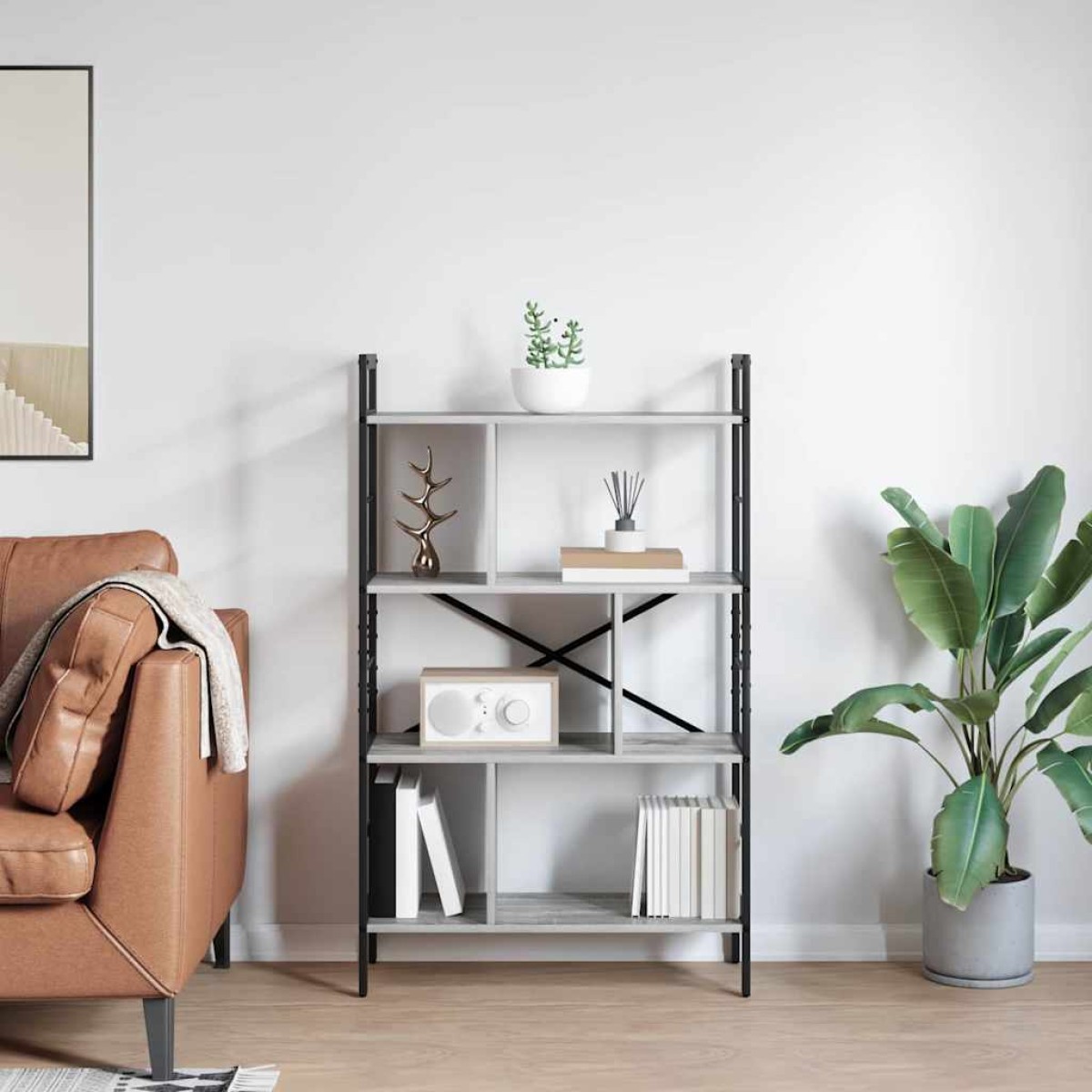 vidaXL Ράφι Βιβλίων 7 επιπέδων 75 x 30 x 123,5 εκ. Επεξεργασμένο Ξύλο
