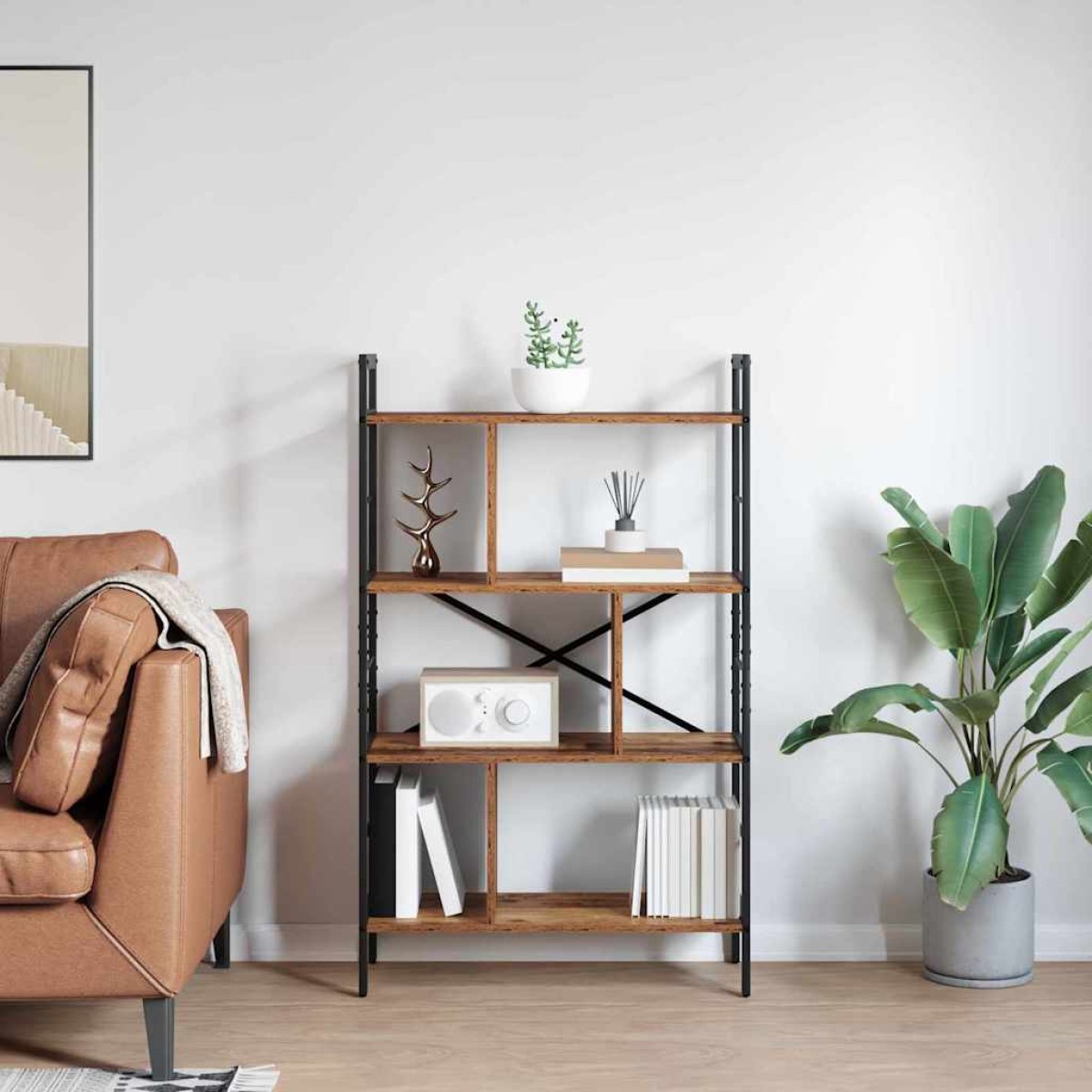 vidaXL Ράφι Βιβλίων 7 επιπέδων 75 x 30 x 123,5 εκ. Επεξεργασμένο Ξύλο