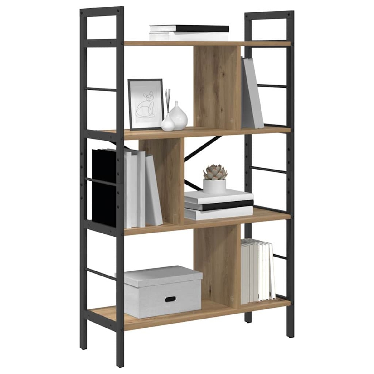 vidaXL Ράφι Βιβλίων 7 επιπέδων 75 x 30 x 123,5 εκ. Επεξεργασμένο Ξύλο
