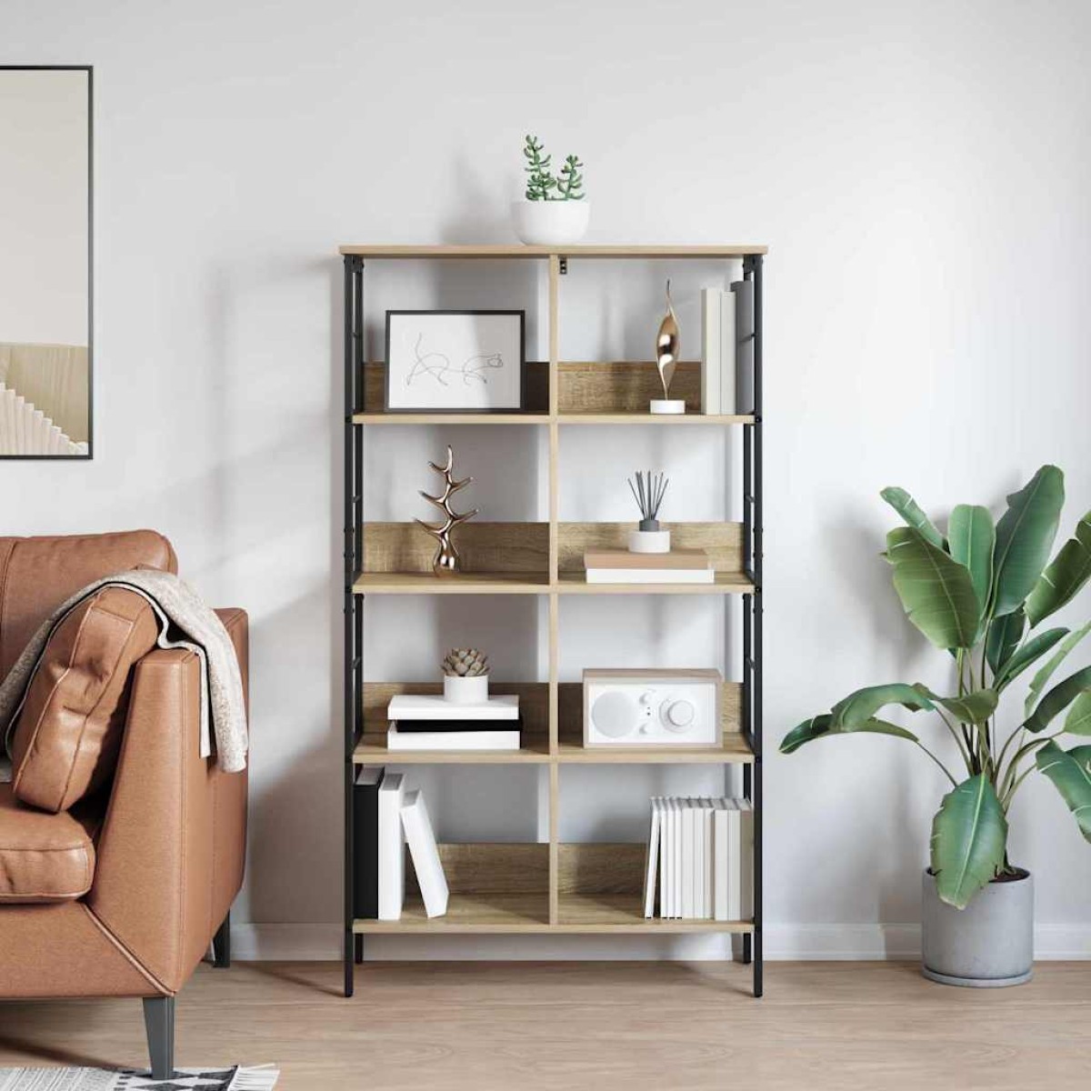 vidaXL Ράφι Βιβλίων 8 επιπέδων 82 x 32 x 144,5 εκ. Επεξεργασμένο Ξύλο