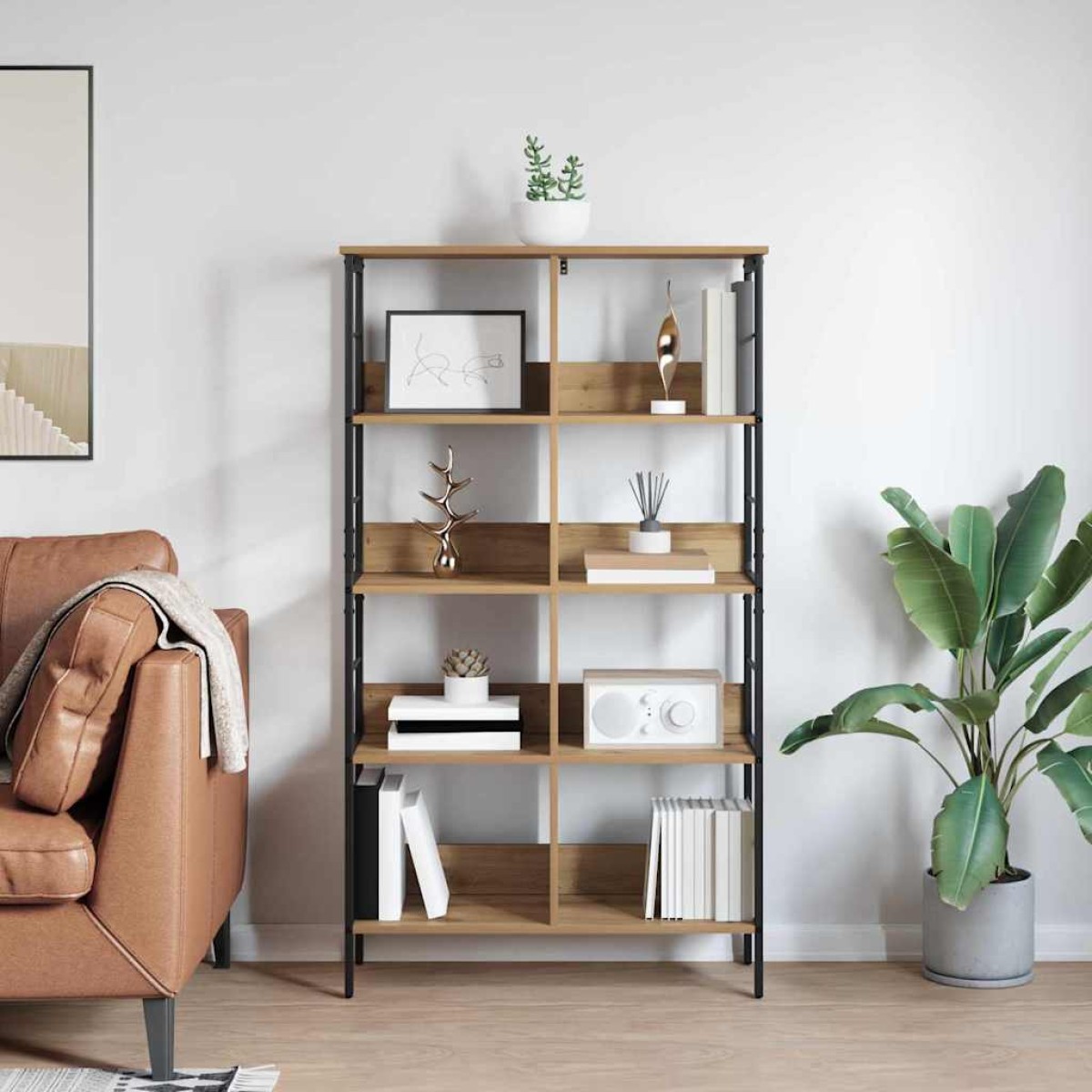 vidaXL Ράφι Βιβλίων 8 επιπέδων 82 x 32 x 144,5 εκ. Επεξεργασμένο Ξύλο