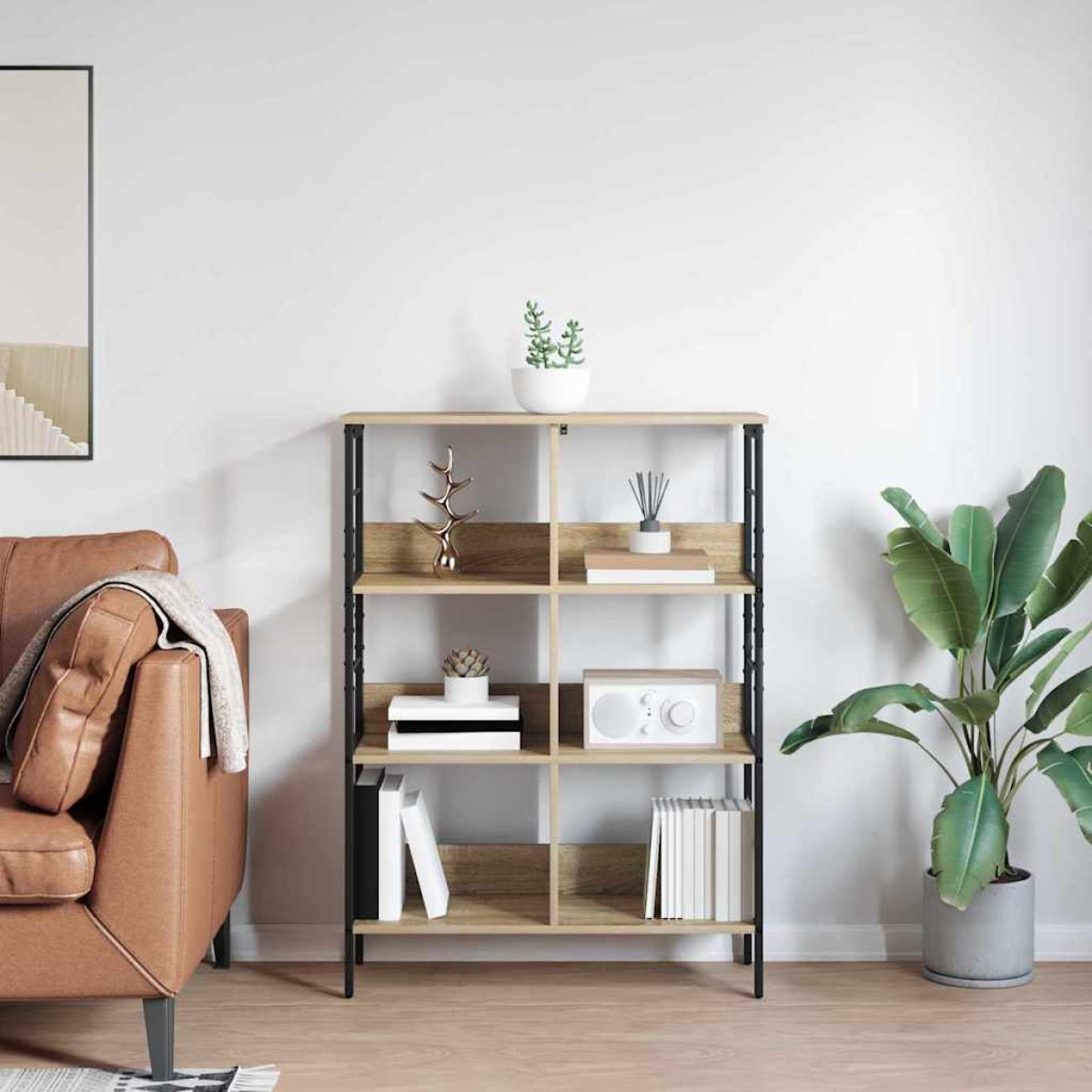 vidaXL Ράφι Βιβλίων 6 επιπέδων 82 x 32 x 112 εκ. Επεξεργασμένο Ξύλο