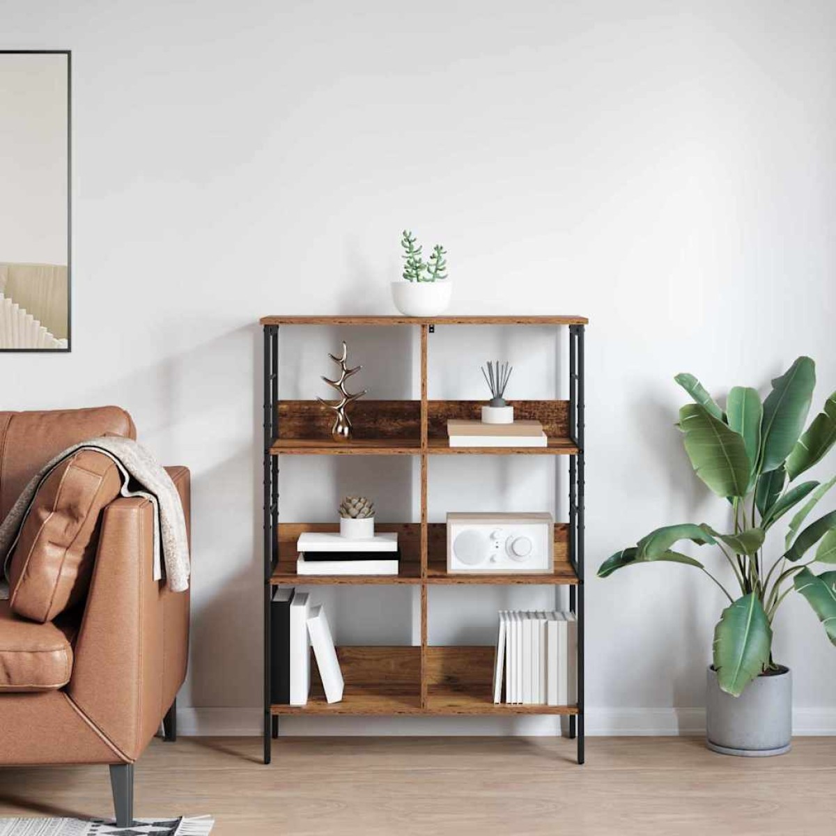 vidaXL Ράφι Βιβλίων 6 επιπέδων 82 x 32 x 112 εκ. Επεξεργασμένο Ξύλο