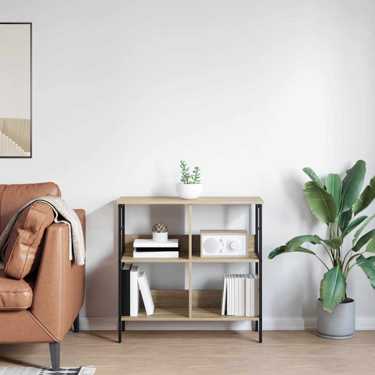 vidaXL Ράφι Βιβλίων 4 επιπέδων 82 x 32 x 79 εκ. Επεξεργασμένο Ξύλο