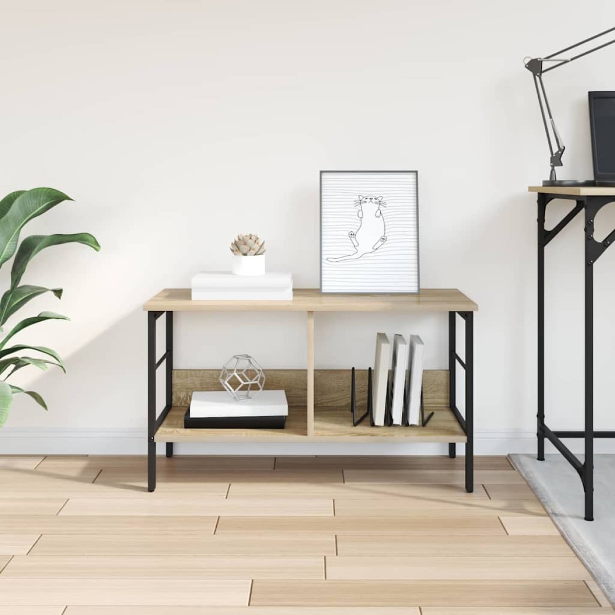 vidaXL Ράφι Βιβλίων 2 επιπέδων 82 x 32 x 47 εκ. Επεξεργασμένο Ξύλο