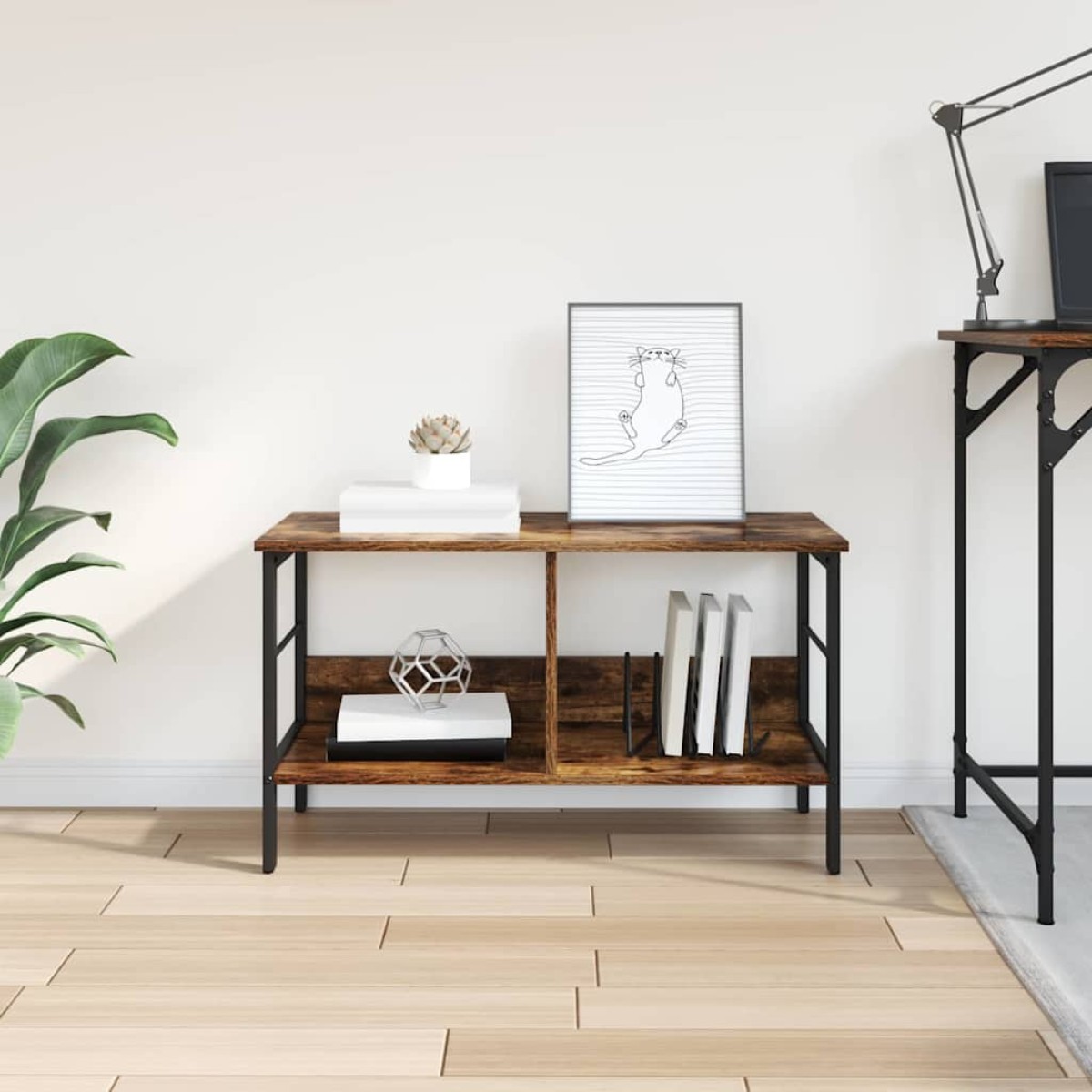 vidaXL Ράφι Βιβλίων 2 επιπέδων 82 x 32 x 47 εκ. Επεξεργασμένο Ξύλο