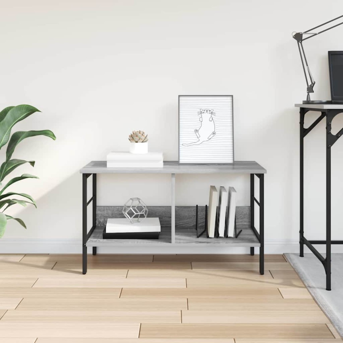 vidaXL Ράφι Βιβλίων 2 επιπέδων 82 x 32 x 47 εκ. Επεξεργασμένο Ξύλο