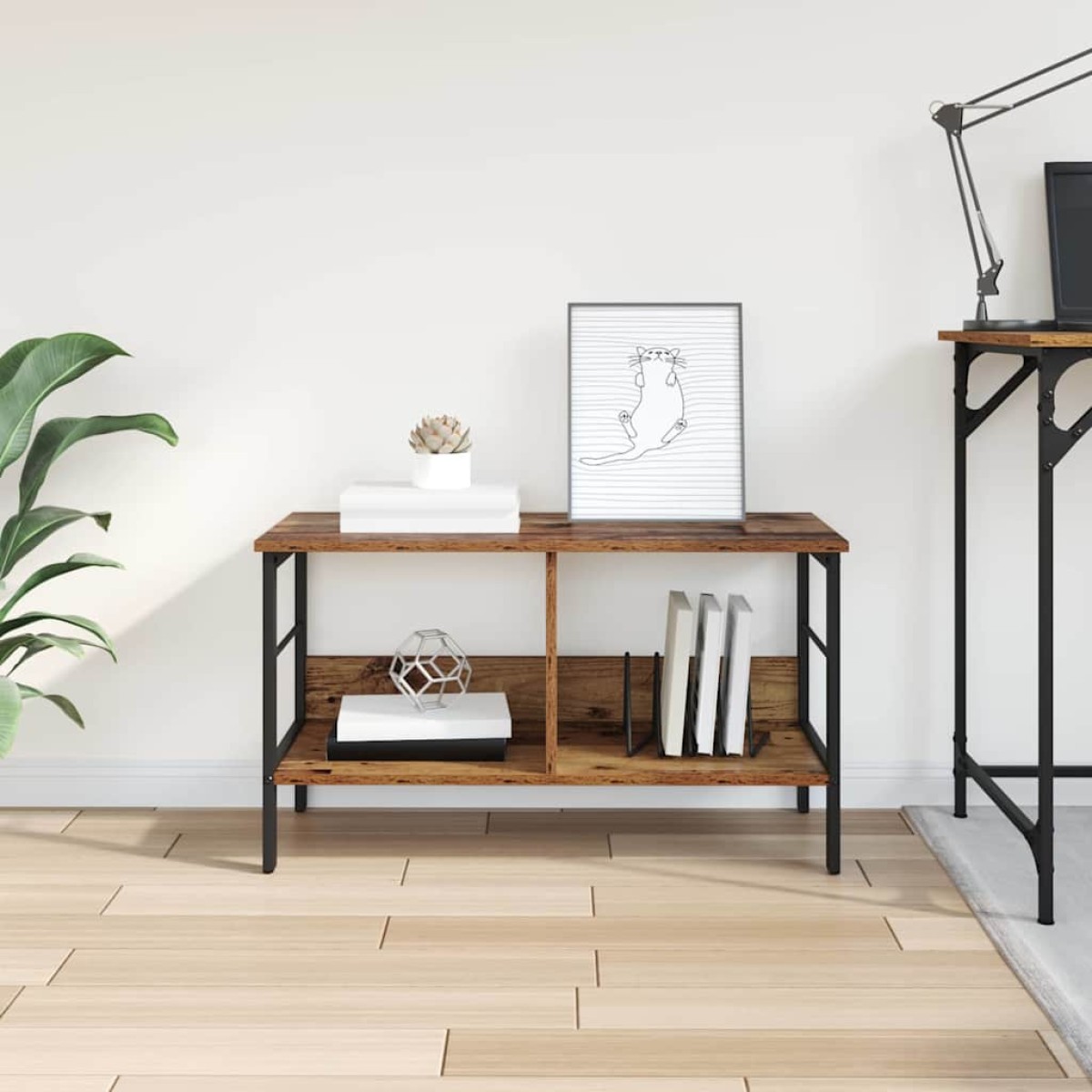 vidaXL Ράφι Βιβλίων 2 επιπέδων 82 x 32 x 47 εκ. Επεξεργασμένο Ξύλο