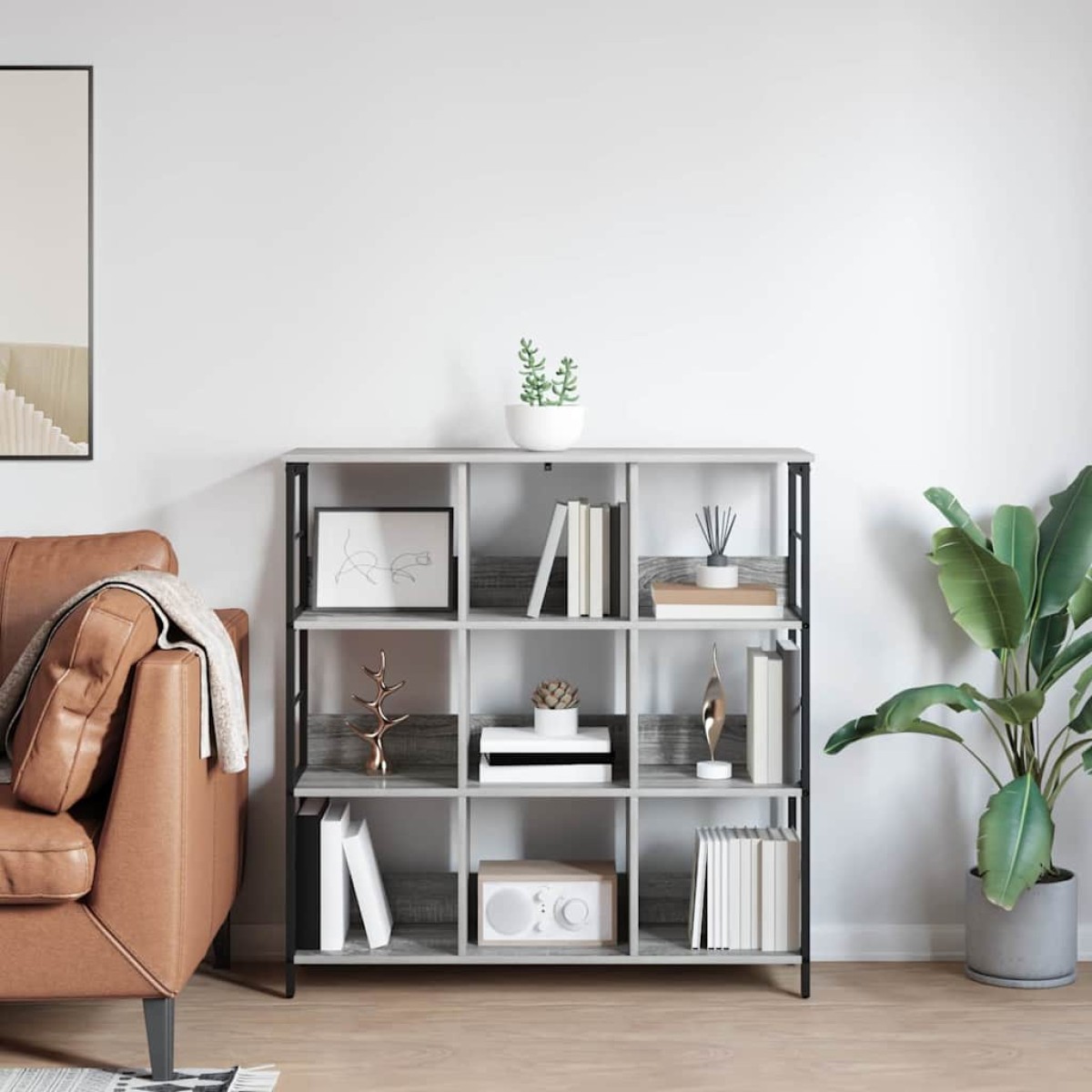 vidaXL Ράφι Βιβλίων 9 επιπέδων 102 x 32 x 104,5 εκ. Επεξεργασμένο Ξύλο