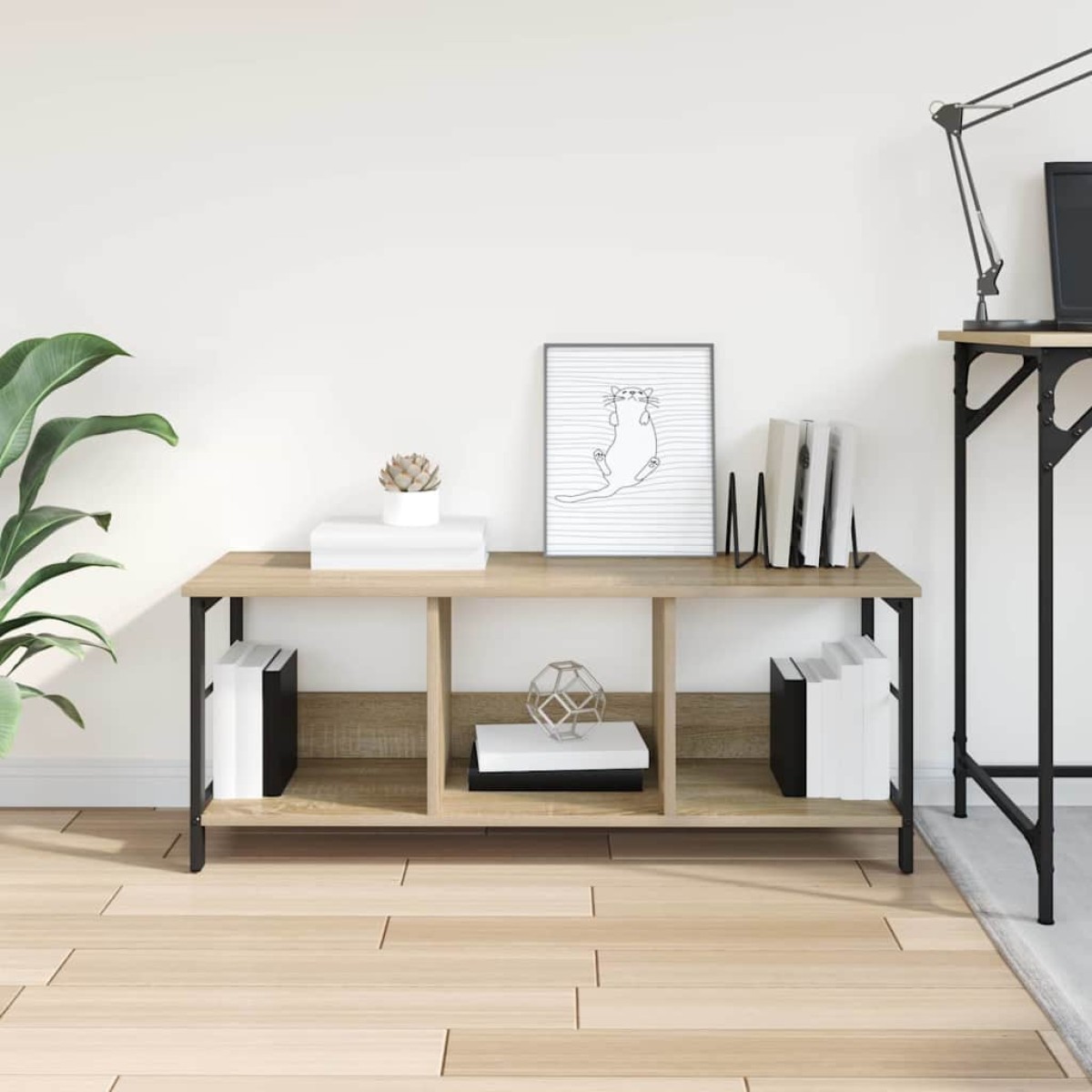 vidaXL Ράφι Βιβλίων 3 επιπέδων 102 x 32 x 40,5 εκ. Επεξεργασμένο Ξύλο