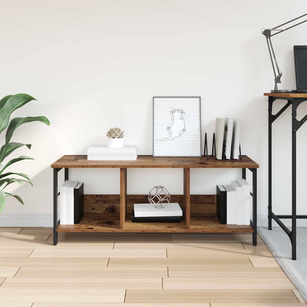 vidaXL Ράφι Βιβλίων 3 επιπέδων 102 x 32 x 40,5 εκ. Επεξεργασμένο Ξύλο