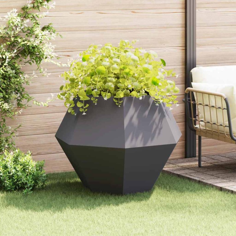 vidaXL Γλάστρα Μαύρο 100 x 100 x 80 εκ Ατσάλι