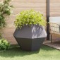 vidaXL Γλάστρα 2 τμχ. Μαύρο 100 x 100 x 80 εκ Ατσάλι