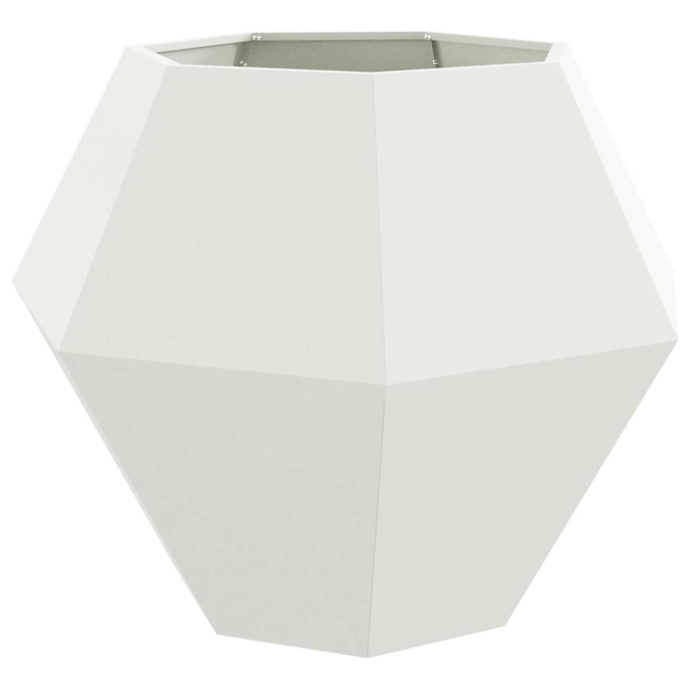 vidaXL Γλάστρα Λευκό 100 x 100 x 80 εκ Ατσάλι