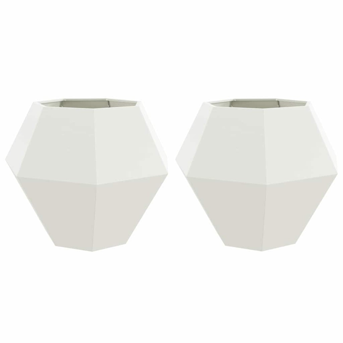 vidaXL Γλάστρα 2 τμχ. Λευκό 100 x 100 x 80 εκ Ατσάλι