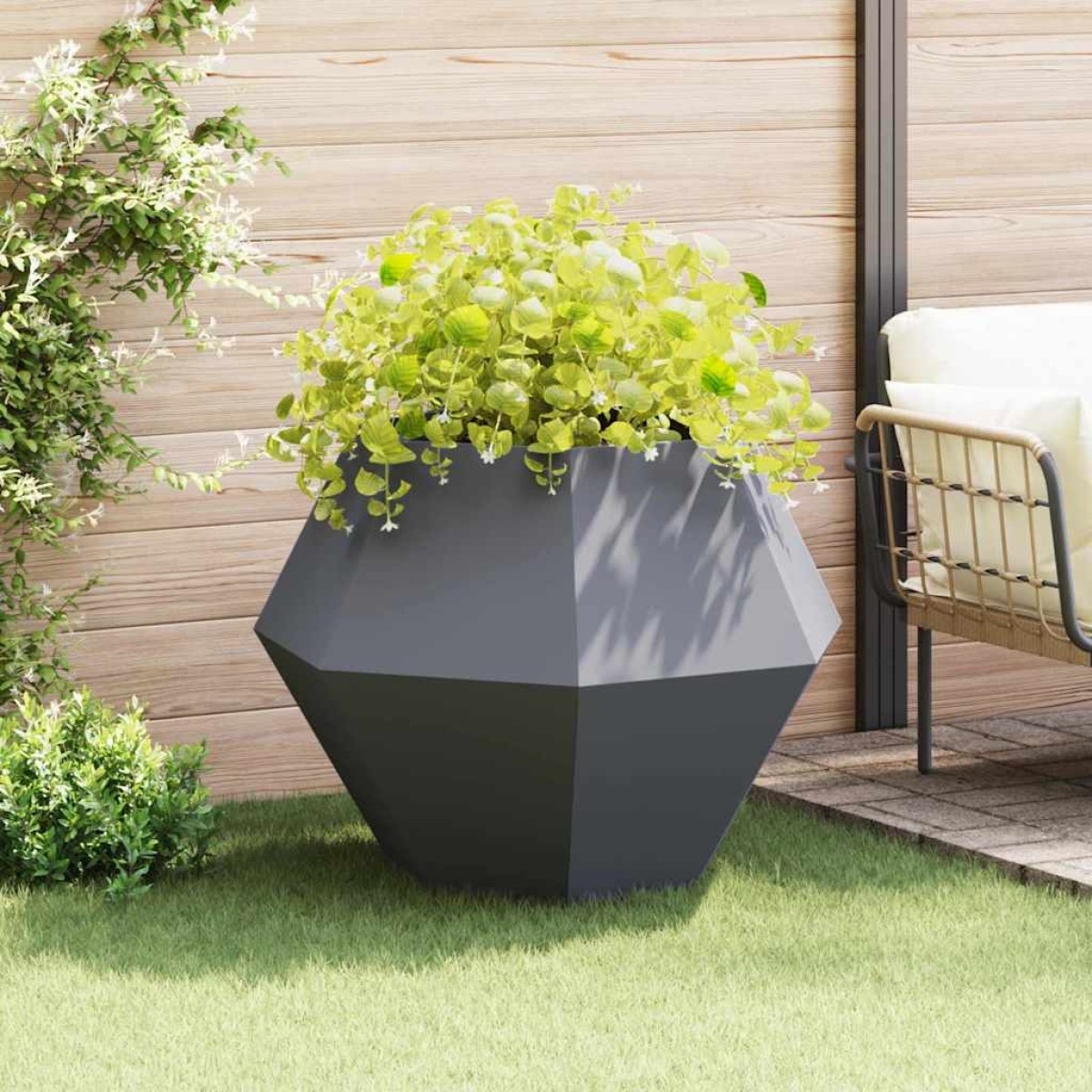 vidaXL Γλάστρα Ανθρακί 100 x 100 x 80 εκ Ατσάλι