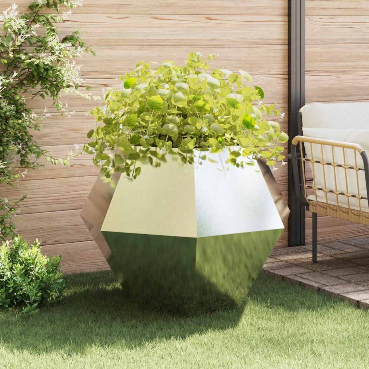 vidaXL Γλάστρα 2 τμχ. Ασημί 100 x 100 x 80 εκ Ανοξείδωτο ατσάλι
