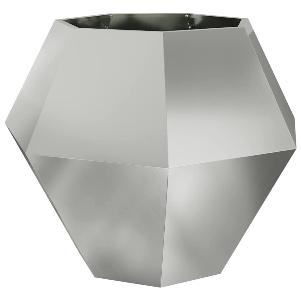 vidaXL Γλάστρα Ασημί 100 x 100 x 80 εκ Επικαλυμμένος Χάλυβας