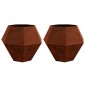 vidaXL Γλάστρα 2 τμχ. Σκ rusty 100 x 100 x 80 εκ