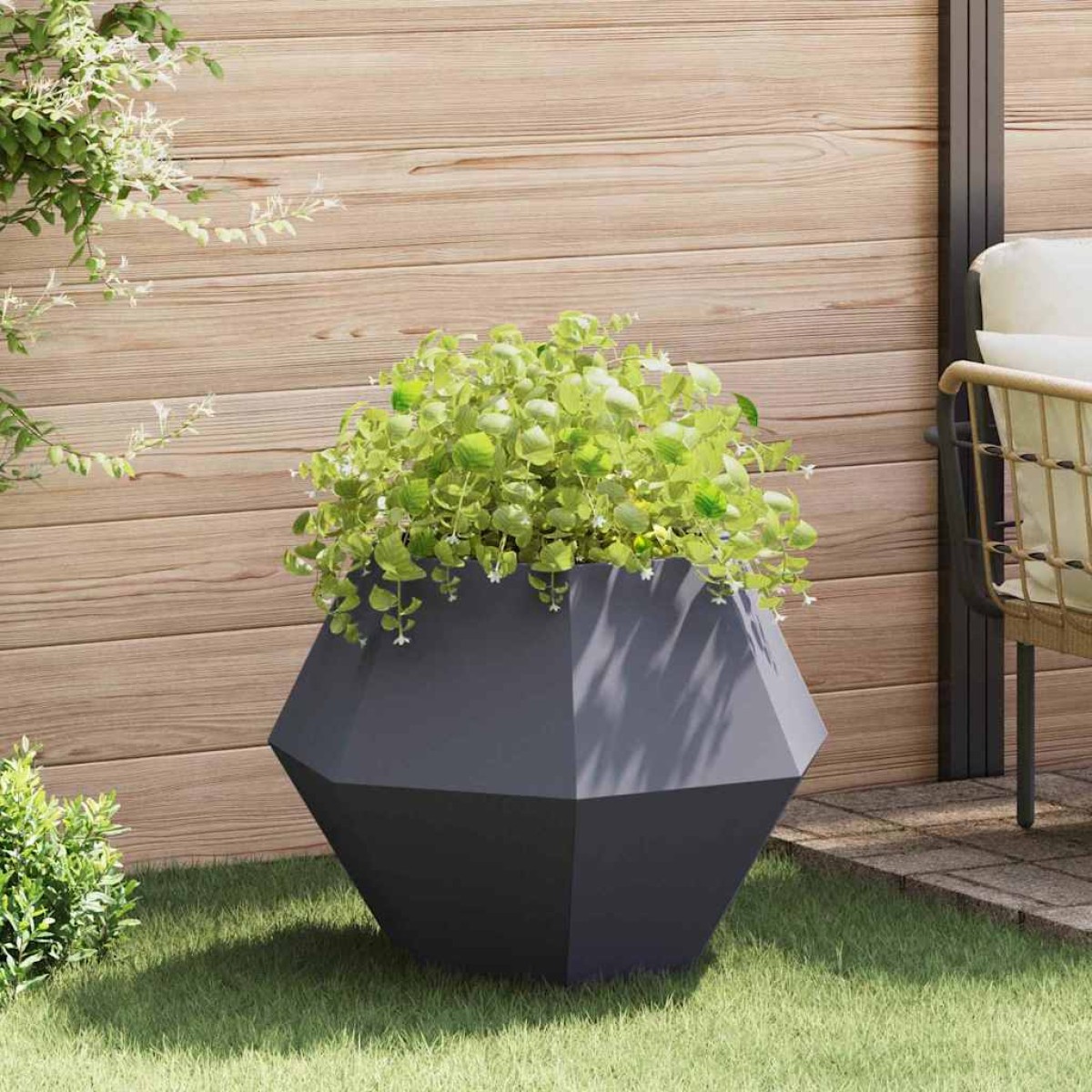 vidaXL Γλάστρα Ανθρακί 75 x 75 x 60 εκ Ατσάλι