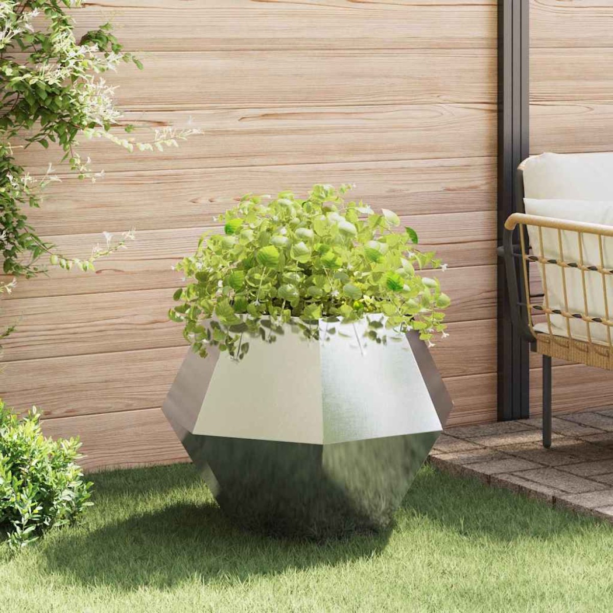 vidaXL Γλάστρα 2 τμχ. Ασημί 75 x 75 x 60 εκ Ανοξείδωτο ατσάλι