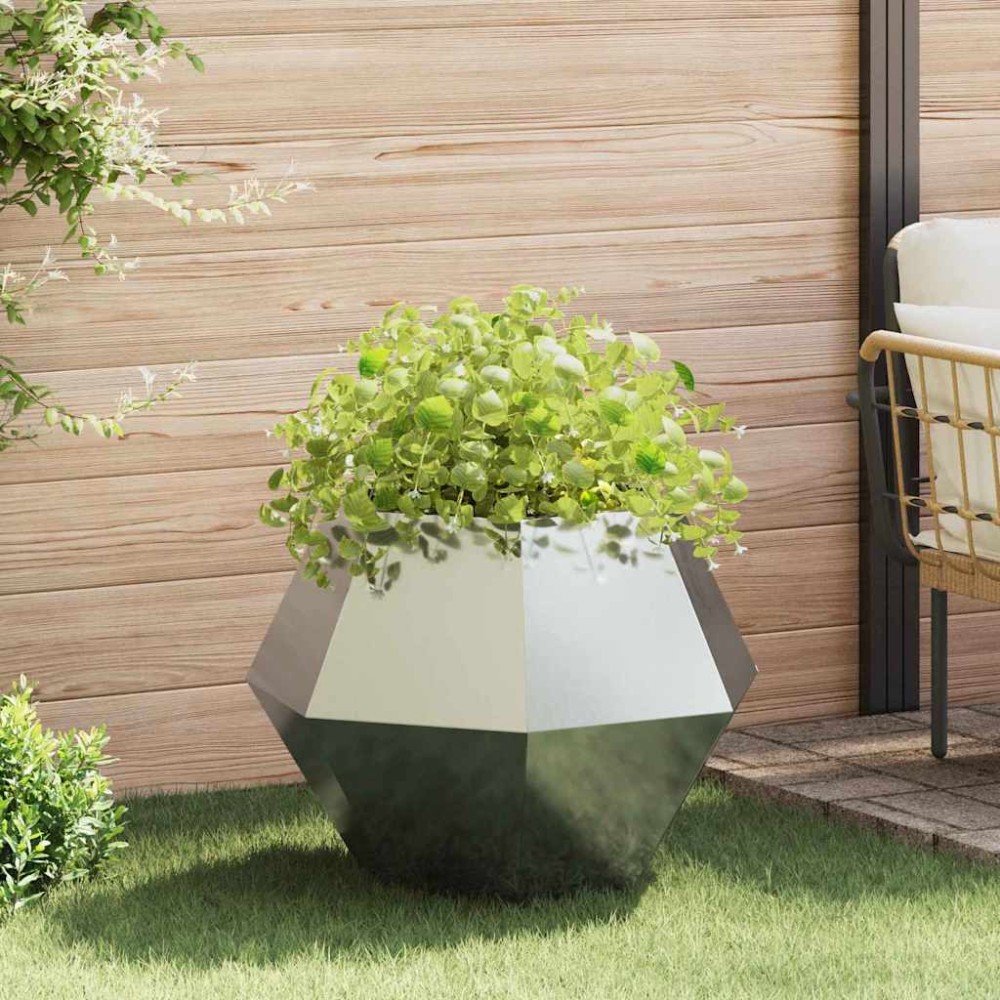 vidaXL Γλάστρα Ασημί 75 x 75 x 60 εκ Επικαλυμμένος Χάλυβας
