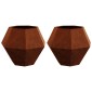vidaXL Γλάστρα 2 τμχ. Σκ rusty 75 x 75 x 60 εκ