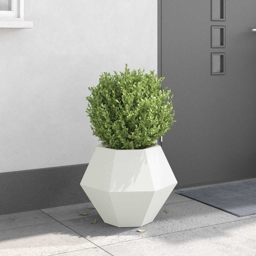vidaXL Γλάστρα Λευκό 50 x 50 x 40 cm Ατσάλι