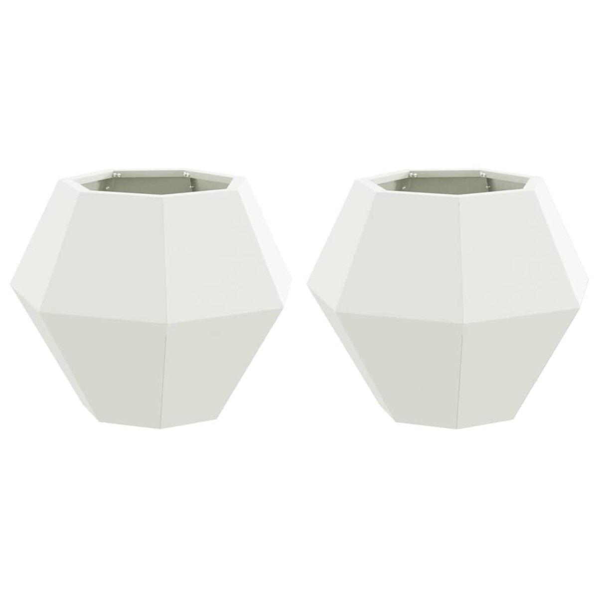 vidaXL Γλάστρα 2 τμχ. Λευκό 50 x 50 x 40 cm Ατσάλι