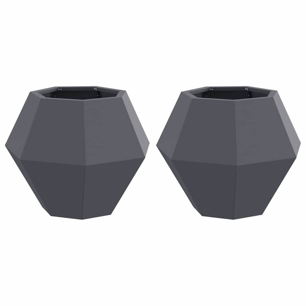 vidaXL Γλάστρα 2 τμχ. Ανθρακί 50 x 50 x 40 cm Ατσάλι
