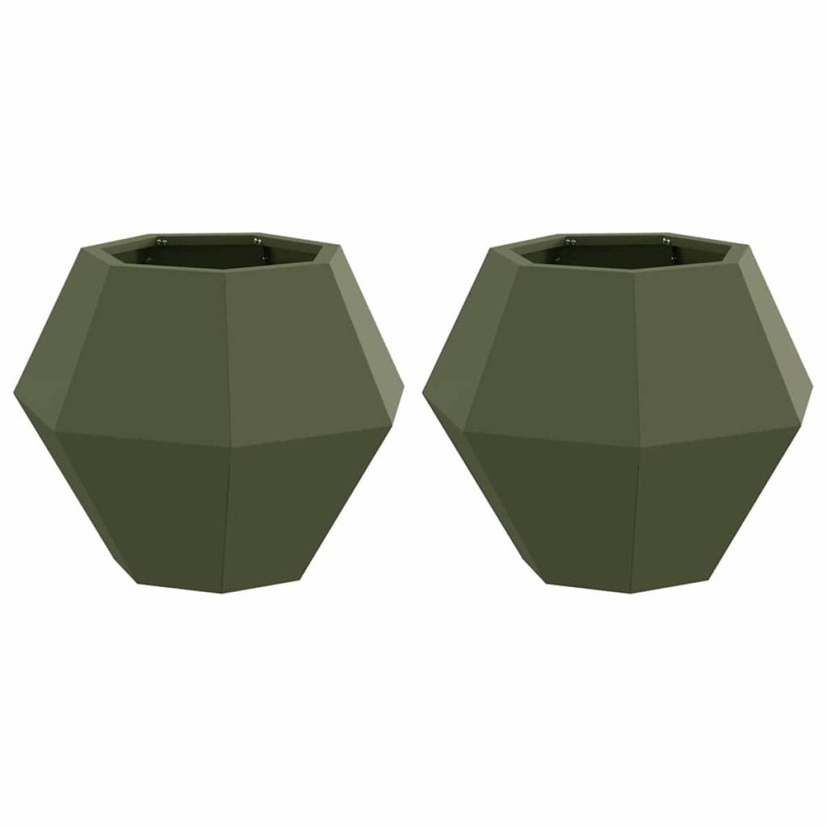 vidaXL Γλάστρα 2 τμχ. Ελιά Πράσινη 50 x 50 x 40 cm Ατσάλι