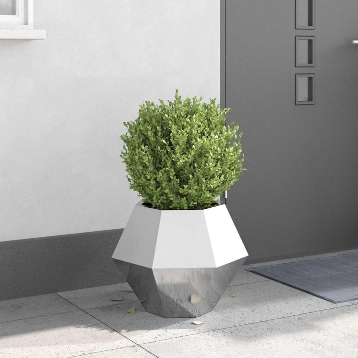 vidaXL Γλάστρα Ασημί 50 x 50 x 40 cm Ανοξείδωτο ατσάλι