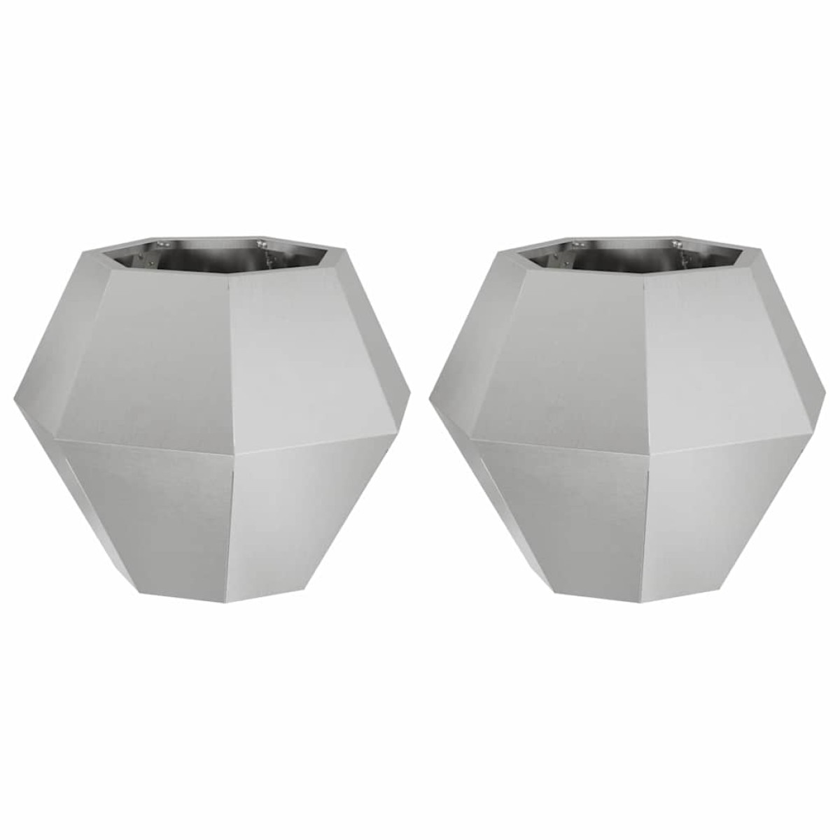 vidaXL Γλάστρα 2 τμχ. Ασημί 50 x 50 x 40 cm Ανοξείδωτο ατσάλι