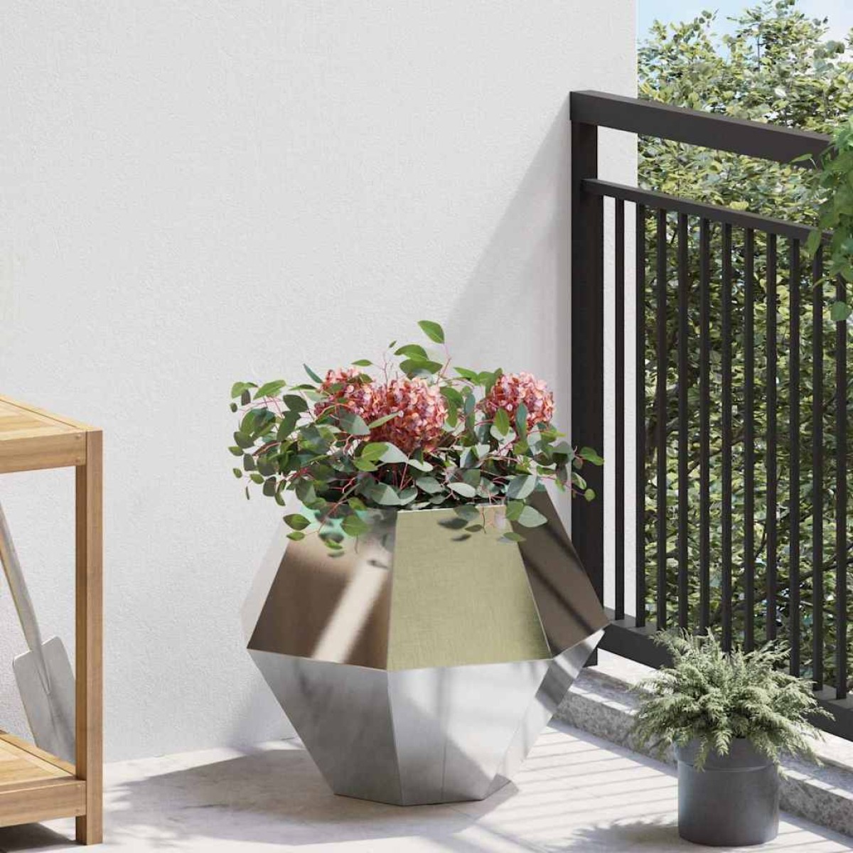 vidaXL Γλάστρα 2 τμχ. Ασημί 50 x 50 x 40 cm Ανοξείδωτο ατσάλι