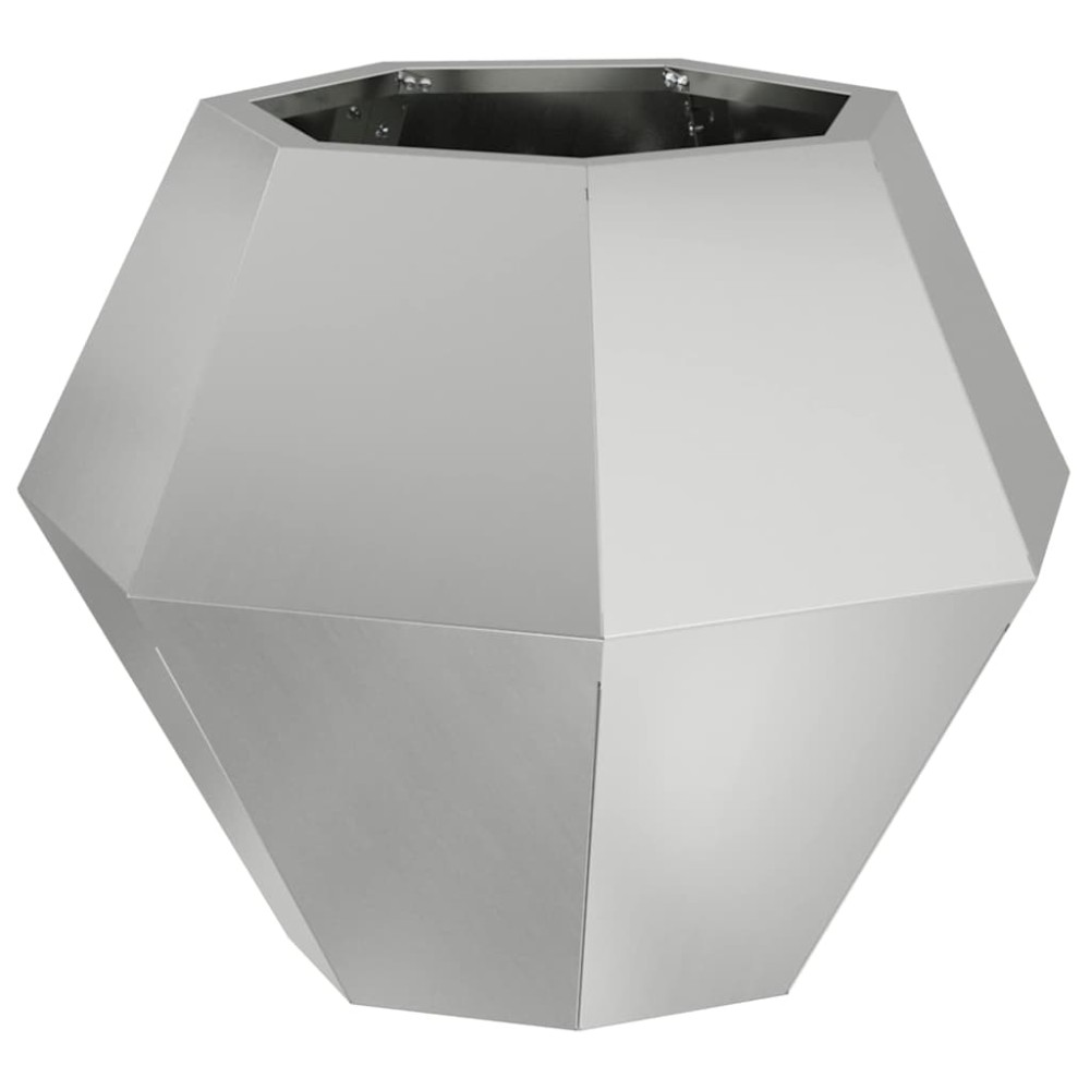 vidaXL Γλάστρα Ασημί 50 x 50 x 40 cm Επικαλυμμένος Χάλυβας