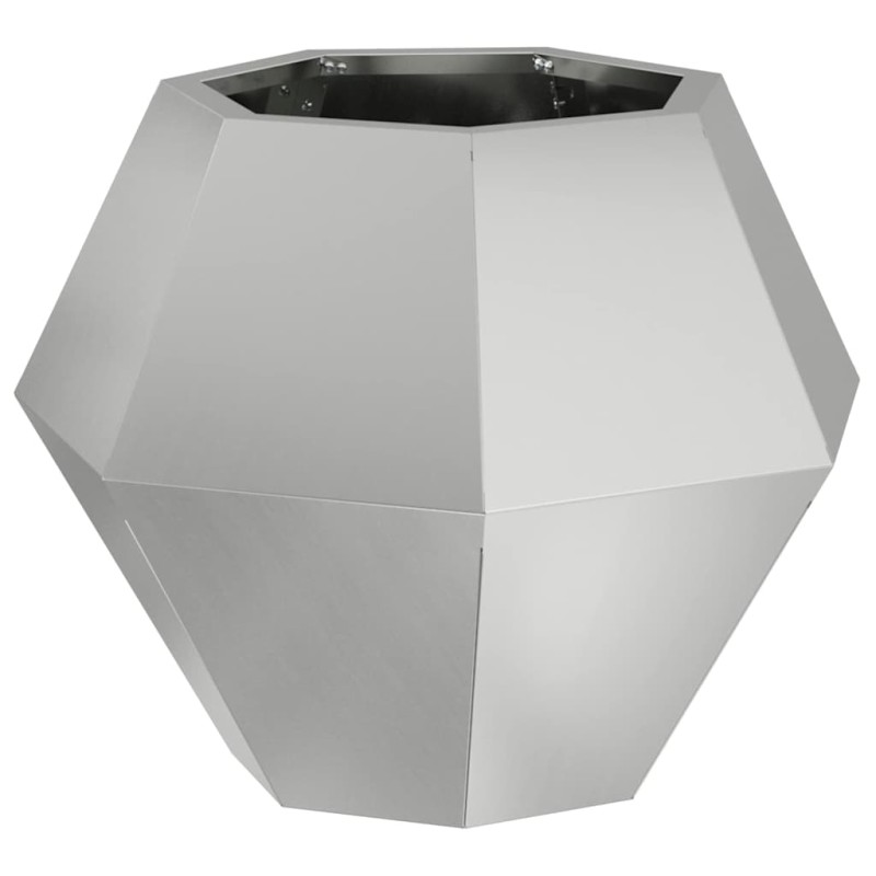 vidaXL Γλάστρα Ασημί 50 x 50 x 40 cm Επικαλυμμένος Χάλυβας