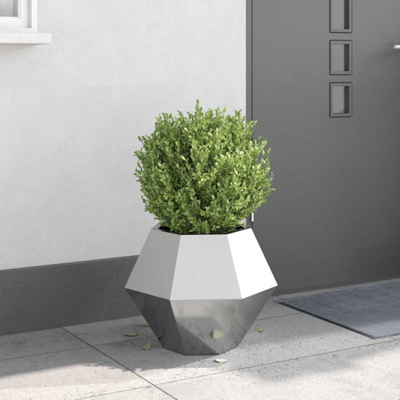 vidaXL Γλάστρα Ασημί 50 x 50 x 40 cm Επικαλυμμένος Χάλυβας