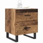 vidaXL Κομοδίνο 2 τμχ. Παλιό ξύλο και μαύρο 40 x 35 x 47,5 εκ