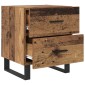 vidaXL Κομοδίνο 2 τμχ. Παλιό ξύλο και μαύρο 40 x 35 x 47,5 εκ