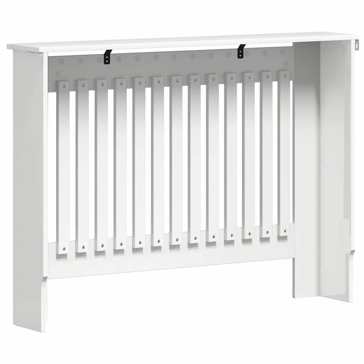 vidaXL Καπάκι Καλοριφέρ Γυαλιστερό Λευκό 112 x 19 x 81,5 cm