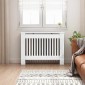 vidaXL Καπάκι Καλοριφέρ Γυαλιστερό Λευκό 112 x 19 x 81,5 cm