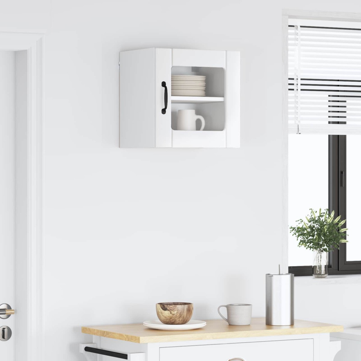 vidaXL Ραφιέρα τοίχου LUCCA Γυαλιστερό Λευκό 40 x 31 x 40 εκ.