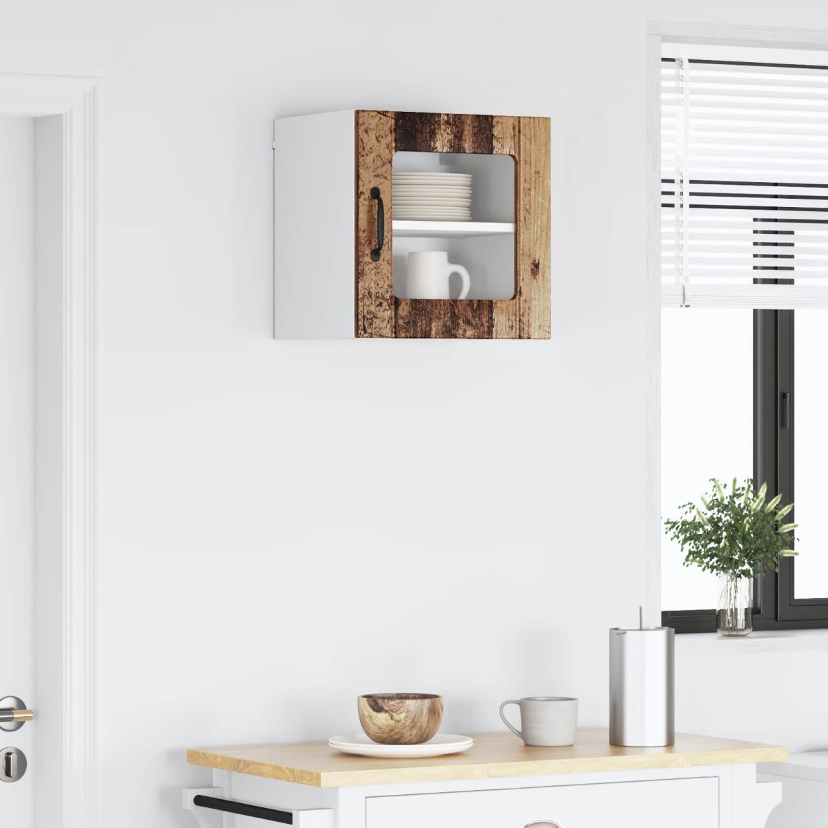 vidaXL Ραφιέρα τοίχου LUCCA Παλαιωμένο ξύλο 40 x 31 x 40 εκ.