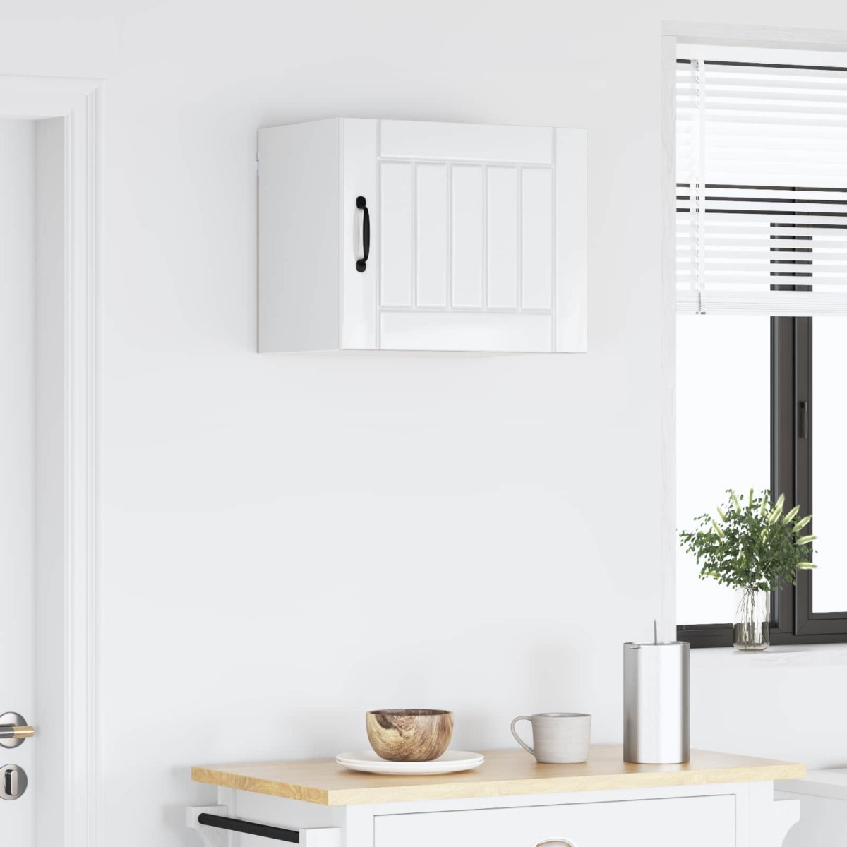vidaXL Ντουλάπα Τοίχου LUCCA Γυαλιστερό Λευκό 50 x 31 x 40 εκ.
