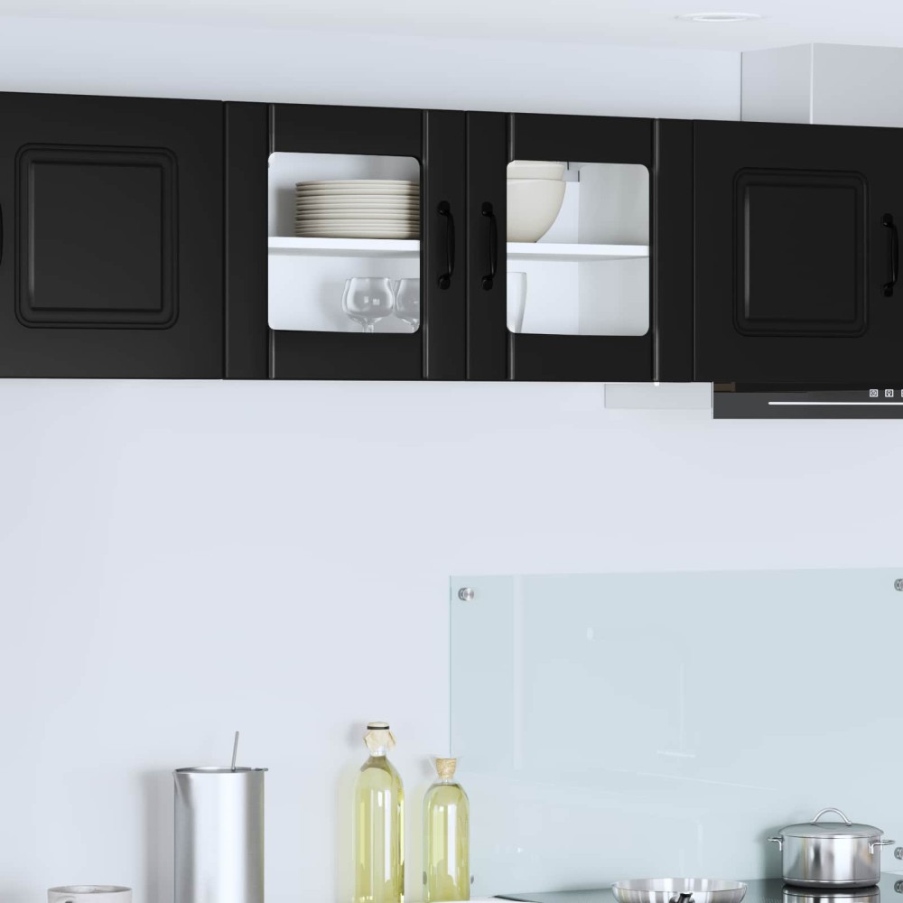 vidaXL Ραφιέρα τοίχου LUCCA Μαύρο 80 x 31 x 40 εκ Επεξεργασμένο Ξύλο